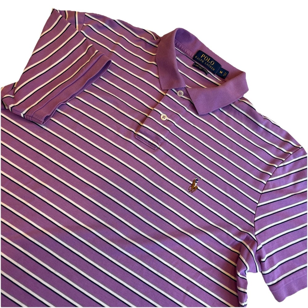 Polo‎ Ralph Lauren Soft Touch Pima Cotton Purple Stripe Men's MEDIUM